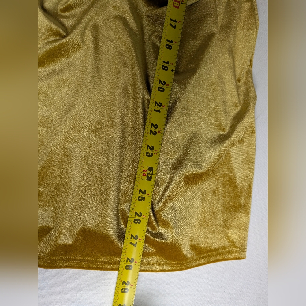 Urban Outfitters Women M Gold Velvet Square Neck Genova Tie Back Mini Dress - Picture 6 of 7